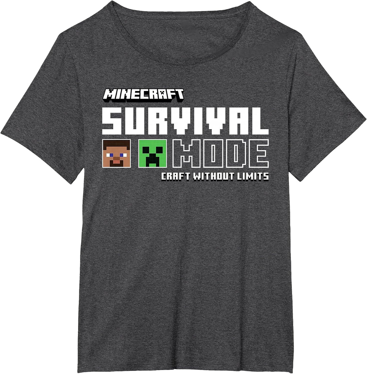 Minecraft Survival Mode Craft Without Limits T-Shirt - Dark Heather Grey