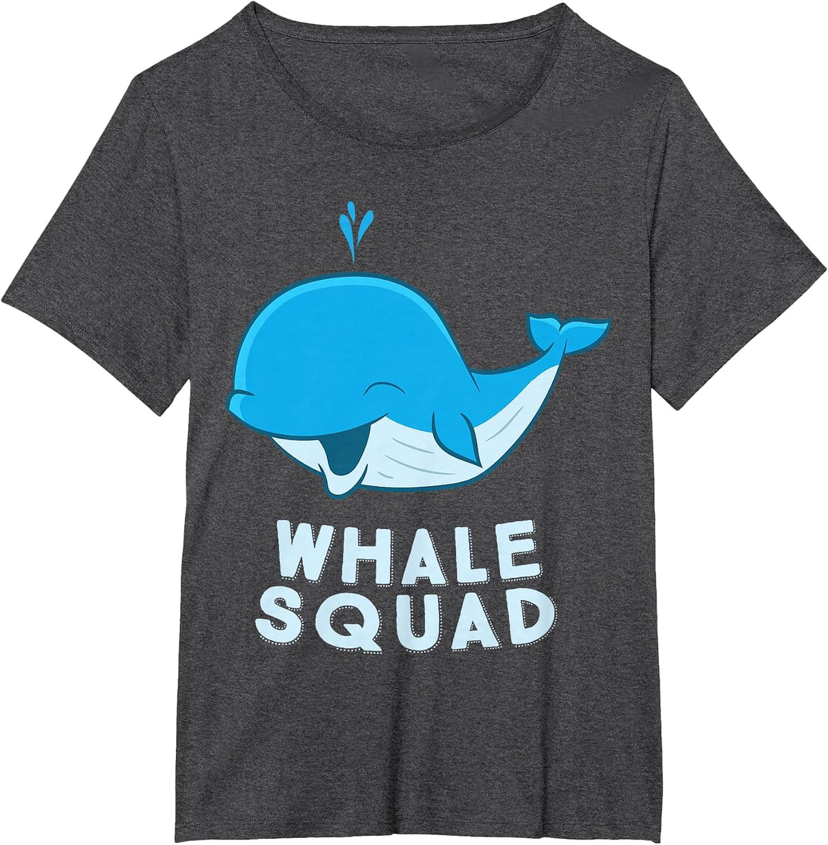 Team Wale Funny Whale Squad T-Shirt - Dark Heather Grey