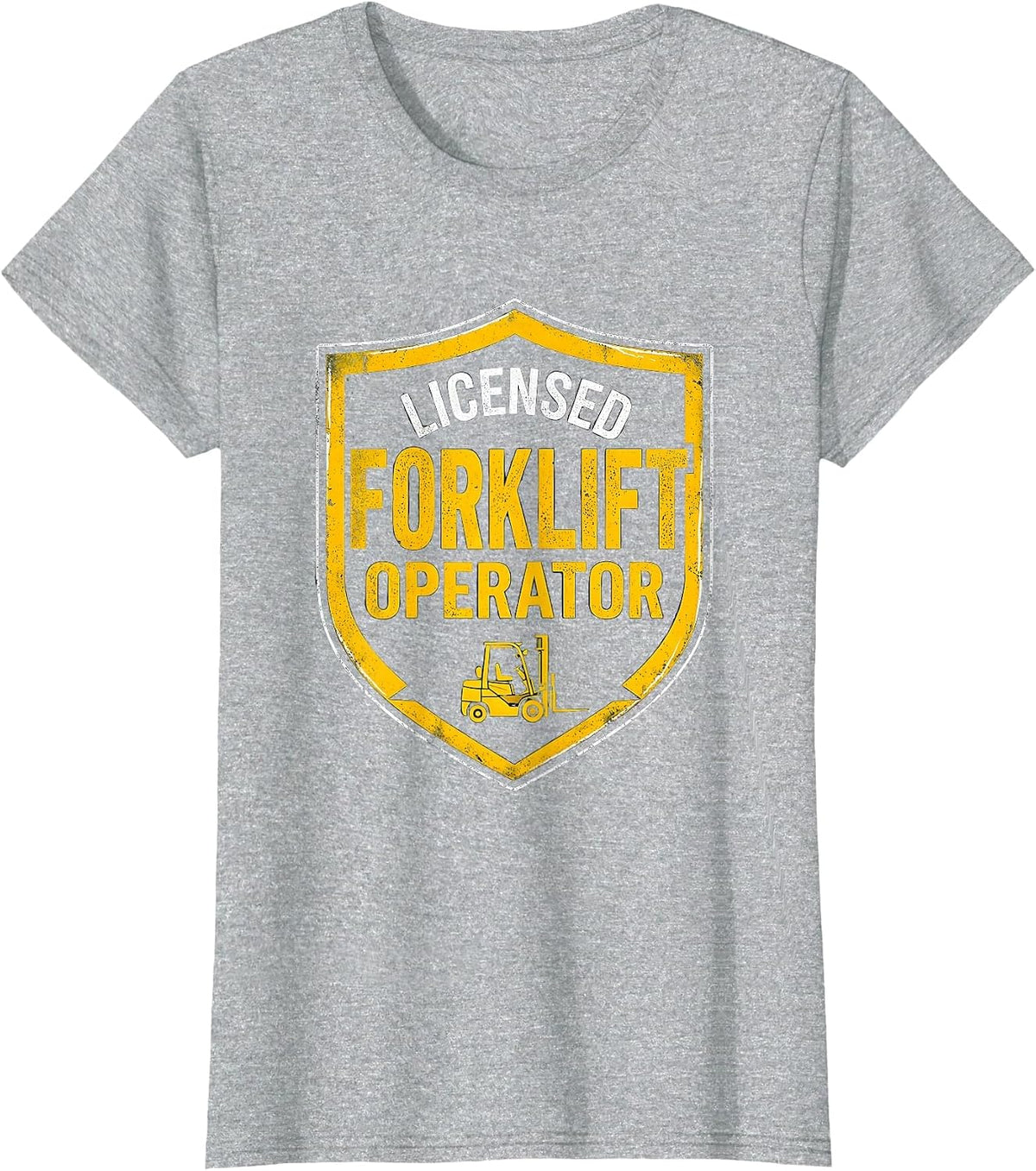 Licensed Forklift Operator Funny Construction Worker Heavy T-Shirt - Heather Grey