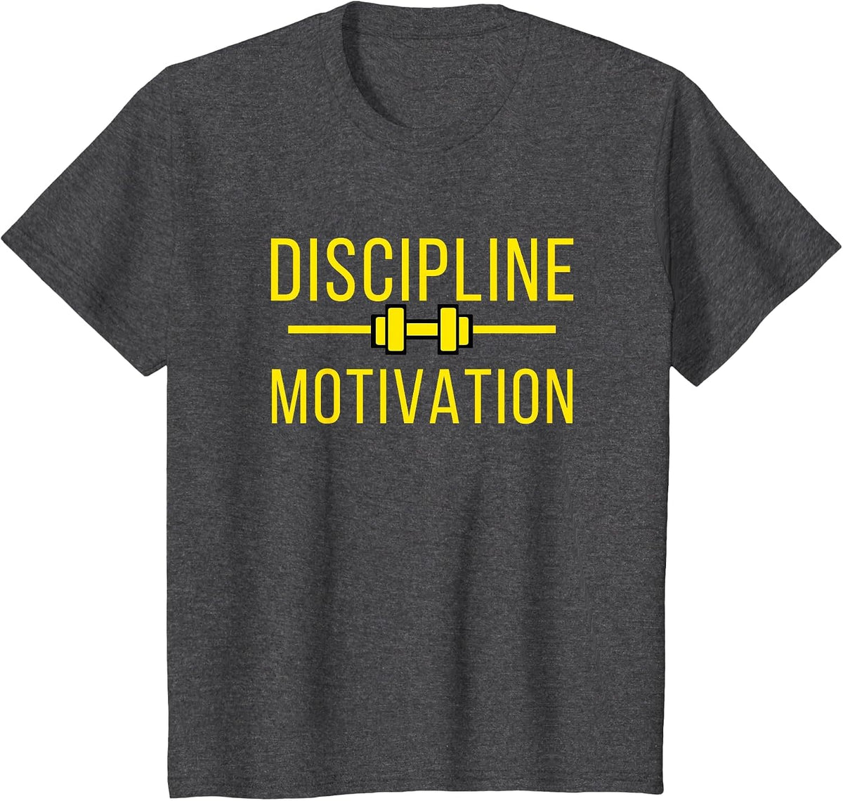 Discipline Over Motivation Gym Pump Cover Gains T-Shirt - Dark Heather Grey