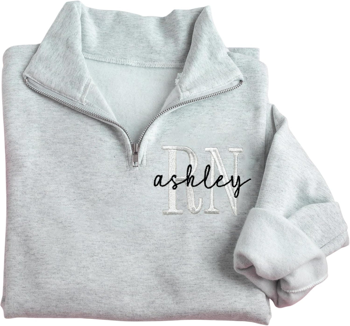 GODMERCH Personalized Nurse Quarter Zip Sweatshirt, Custom Embroidered Nurse Sweatshirt, RN Sweatshirts Gift for Nurses -
