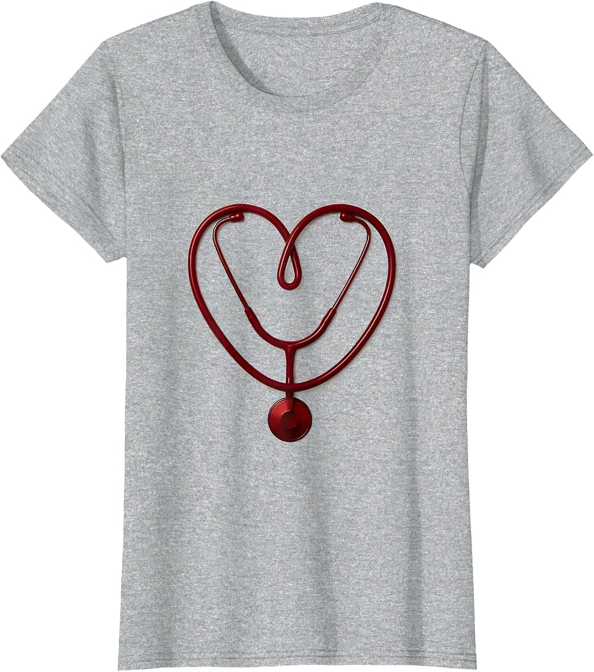 Stethoscope Heart Medical Assistant Gift T-Shirt - Heather Grey