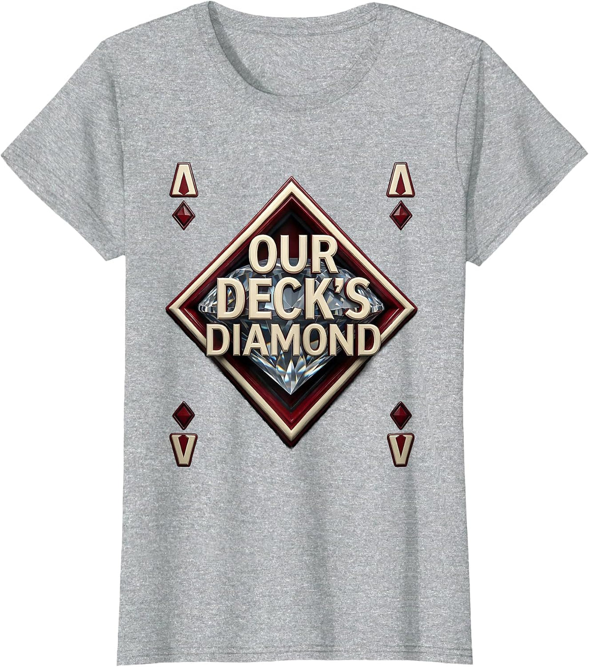 Women's Our Deck's Diamond Funny Poker Couple Matching Halloween T-Shirt - Heather Grey
