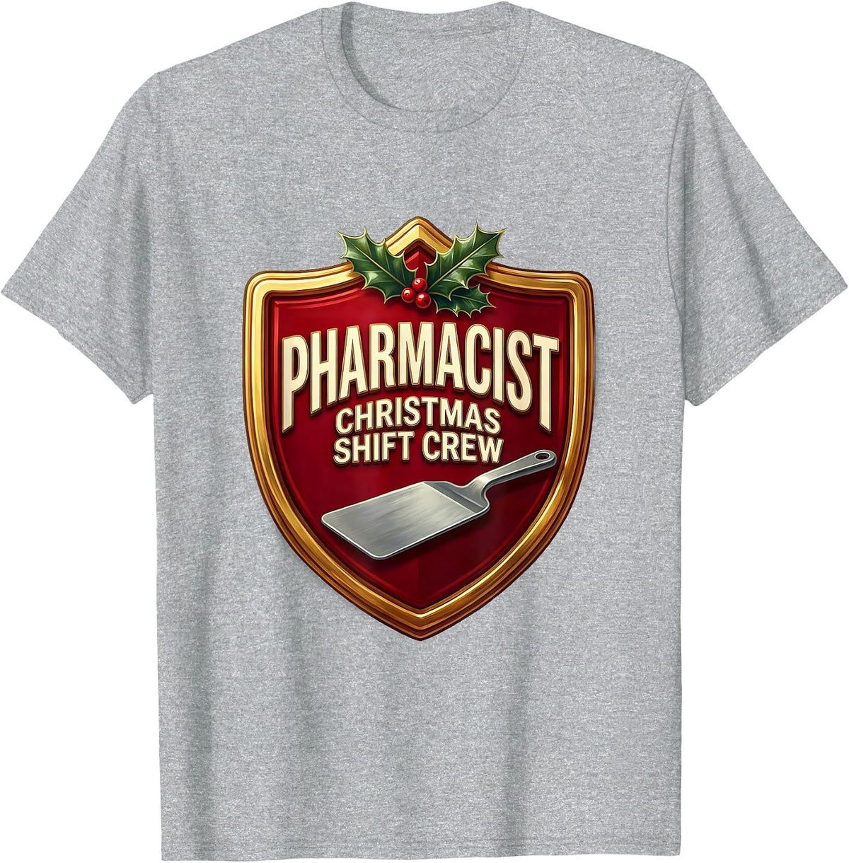 Men's Pharmacist Christmas Shift Crew Funny Pharmacy Squad Holiday T-Shirt - Heather Grey