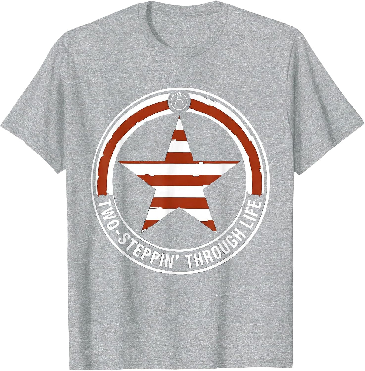 Men's Two-Steppin' Through Life Texas Dance Design T-Shirt - Heather Grey