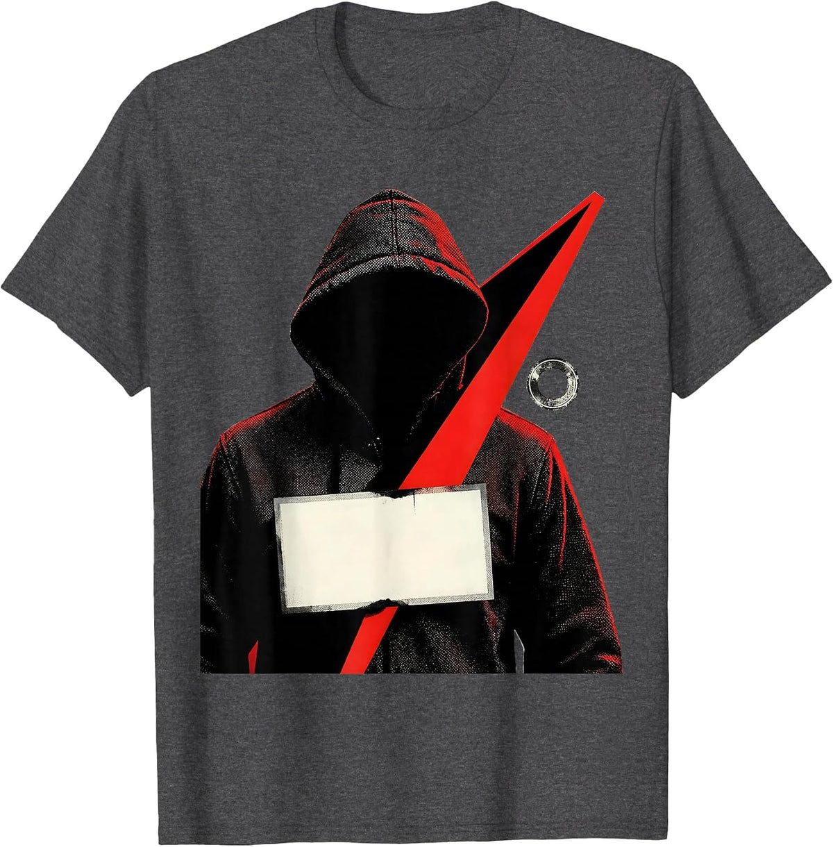 Designer Hooded Layer Constructivist Streetwear T-Shirt - Dark Heather Grey