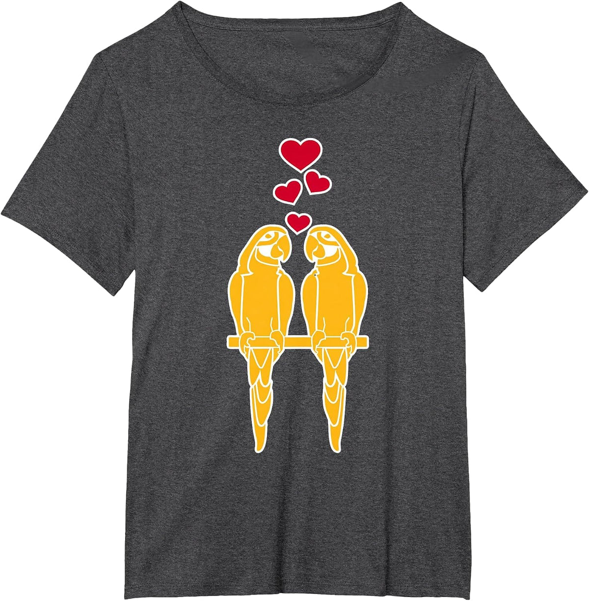 Parrots in Love T-Shirt T-Shirt - Dark Heather Grey