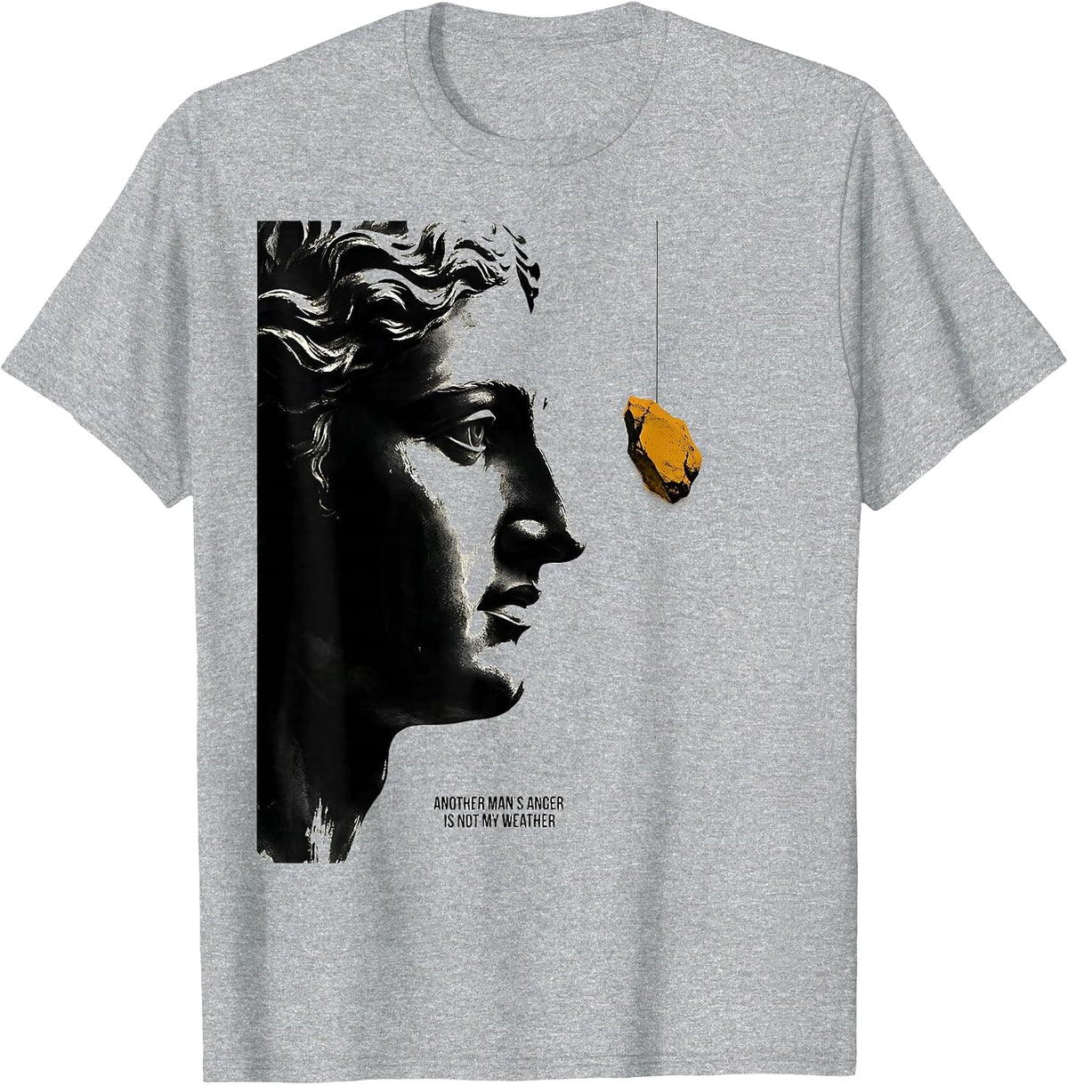 Men's Another Man's Anger Is Not My Weather Stoic Philosophy Quote T-Shirt - Heather Grey