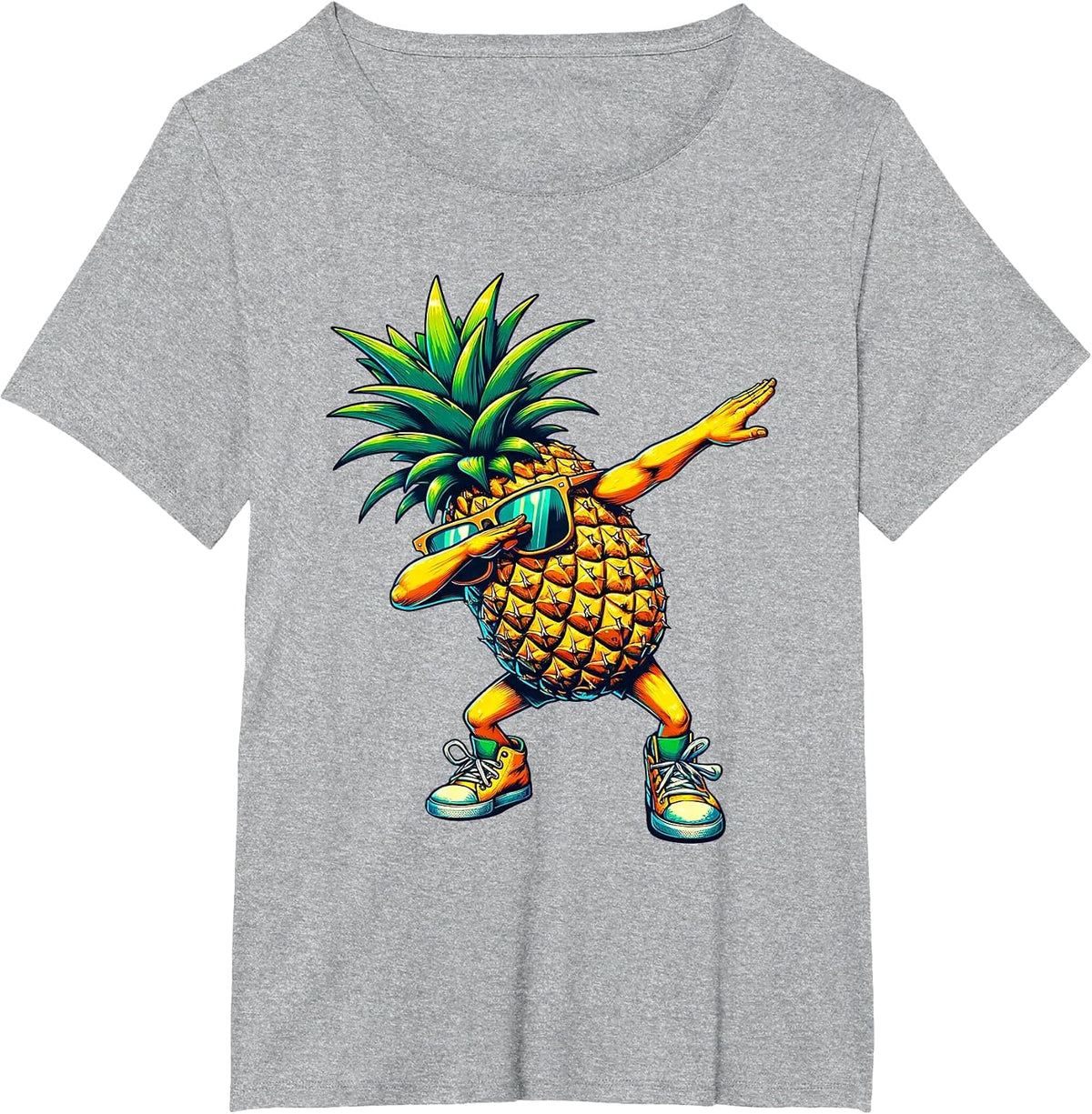 Dabbing Pineapple | Funny Pineapple with Fruit Motif T-Shirt - Heather Grey