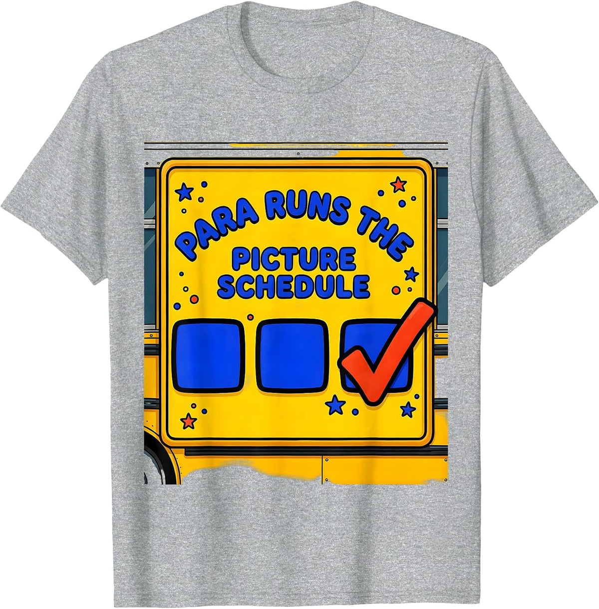 Men's PARA Runs The Picture Schedule Funny Paraprofessional T-Shirt - Heather Grey