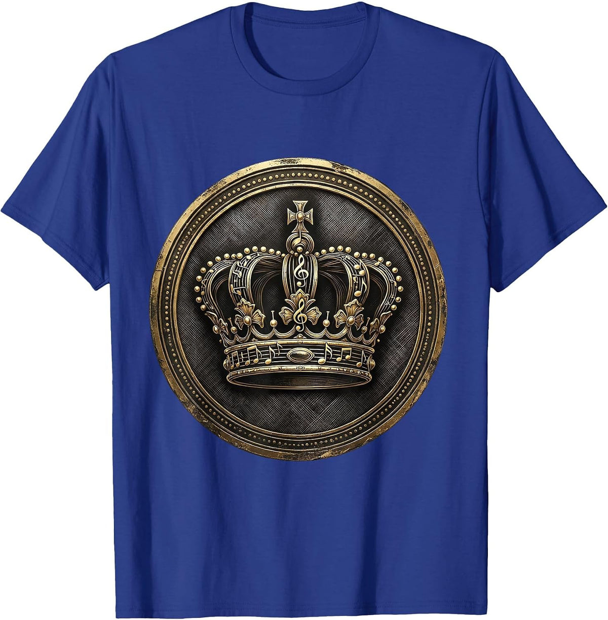 Music Teacher Crown of Notes Graphic Design T-Shirt - Royal Blue