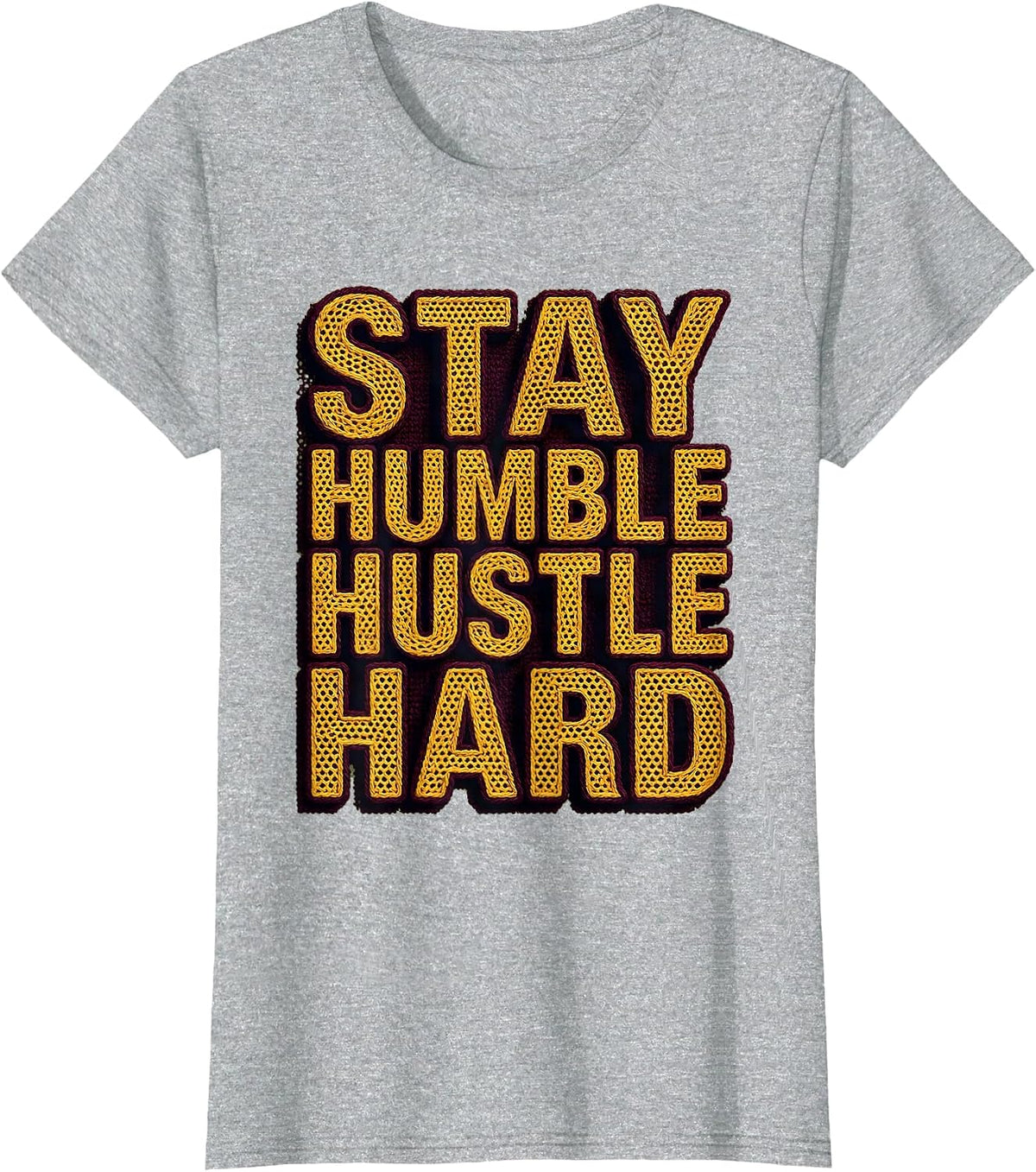 Stay Humble Hustle Hard Bee Motivational Design T-Shirt - Heather Grey