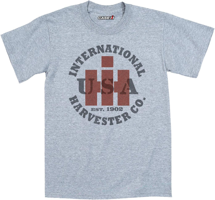International Harvester - USA Circle - Mens Short Sleeve Tee - Athletic Heather