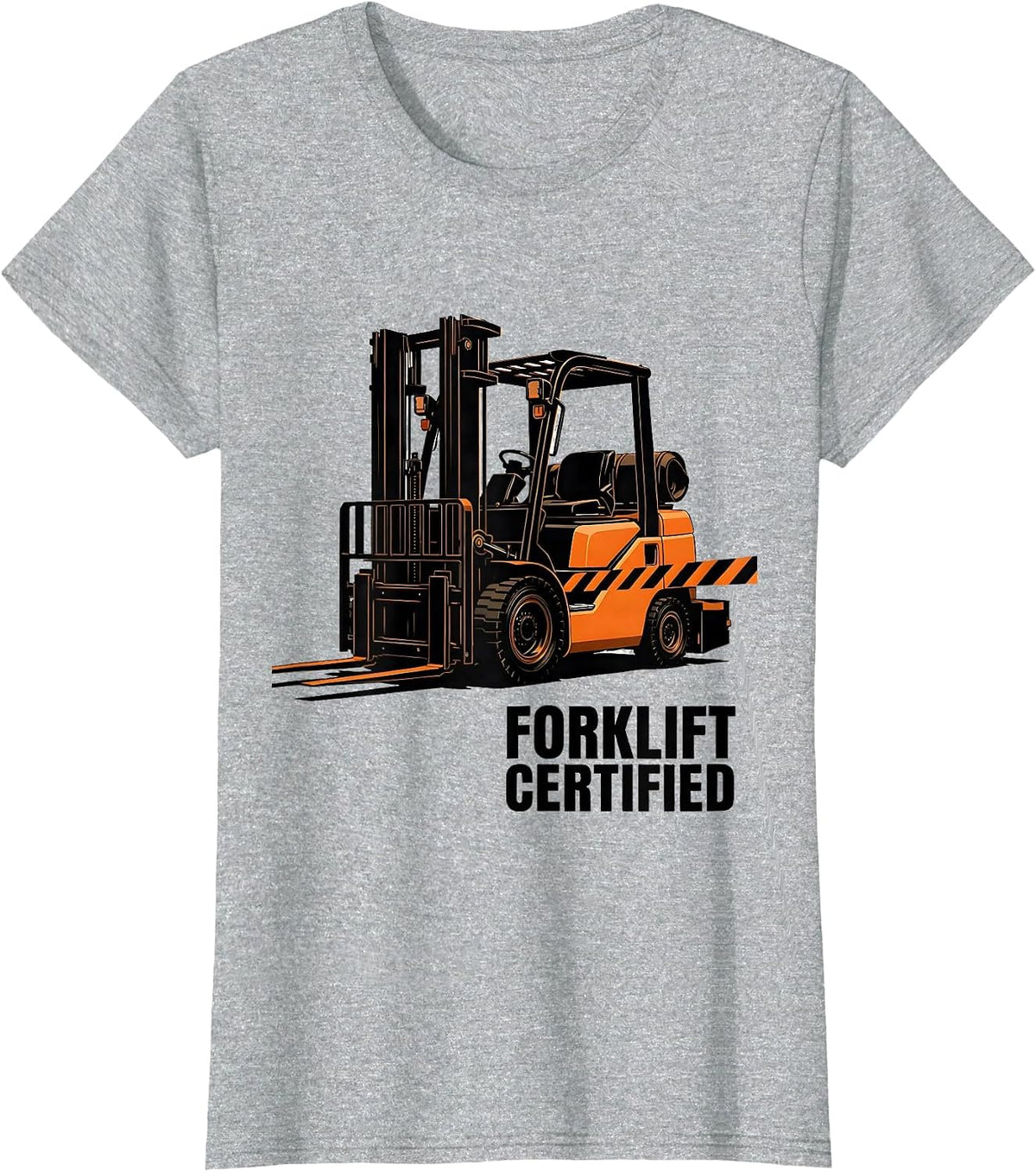 Forklift Certified Brutalist Graphic Construction Worker T-Shirt - Heather Grey