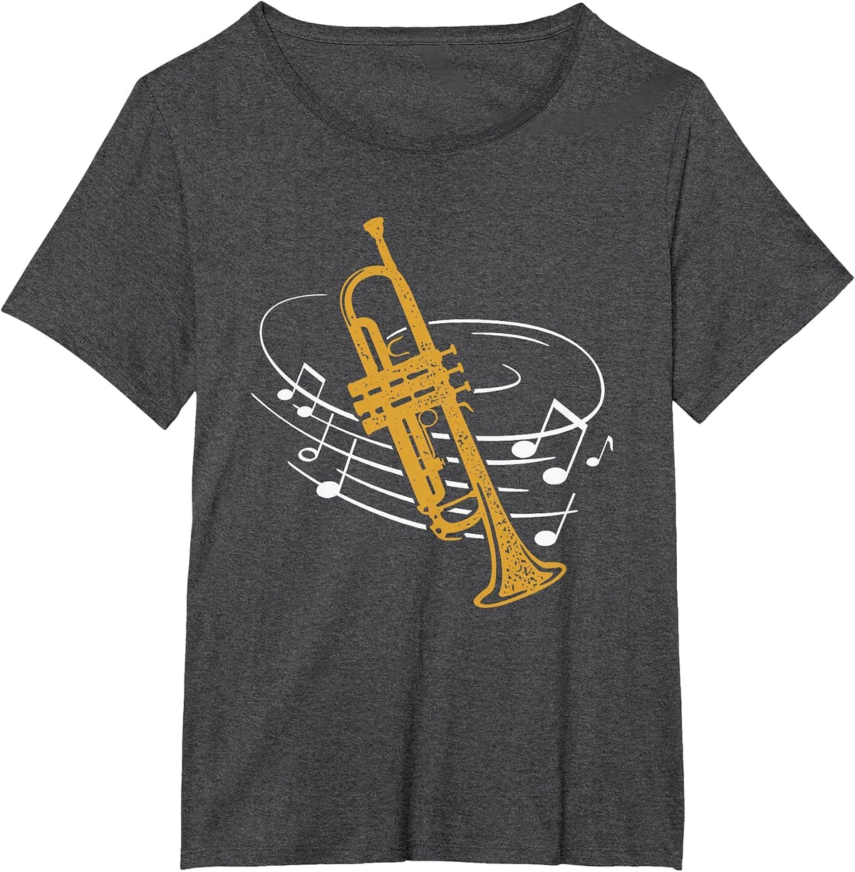 Trumpet Sheet Music Wind Music Orchestra Instrument Trumpet T-Shirt - Dark Heather Grey