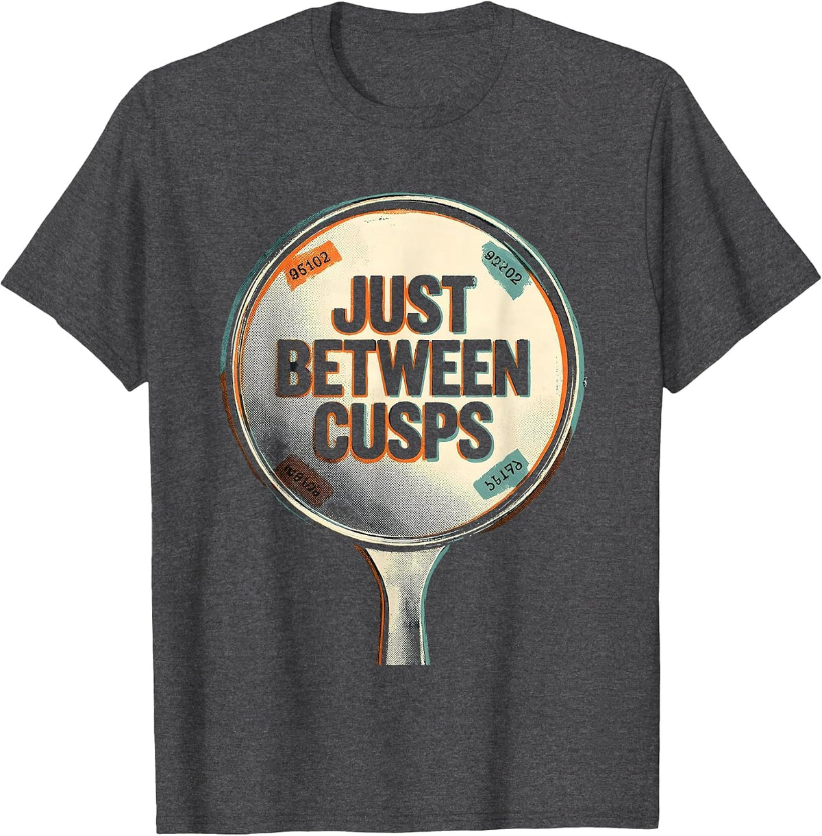 Just Between Cusps Funny Dental Hygienist Dental Assistant T-Shirt - Dark Heather Grey
