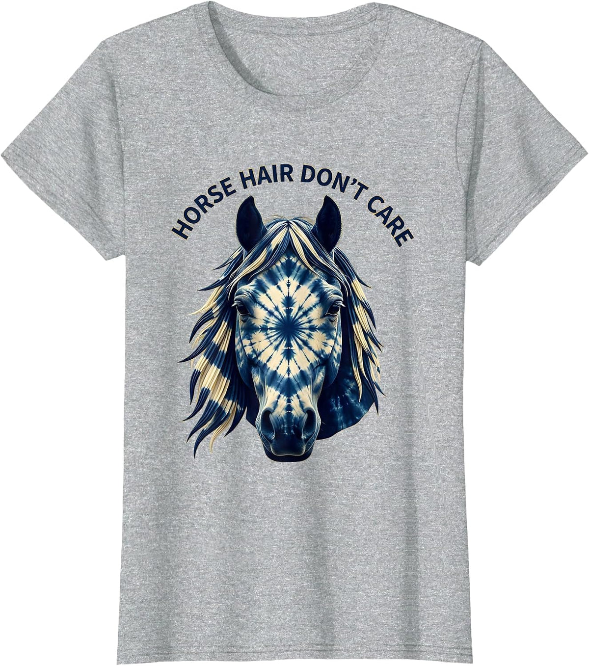 Horse Hair Don't Care Funny Equestrian Design T-Shirt - Heather Grey