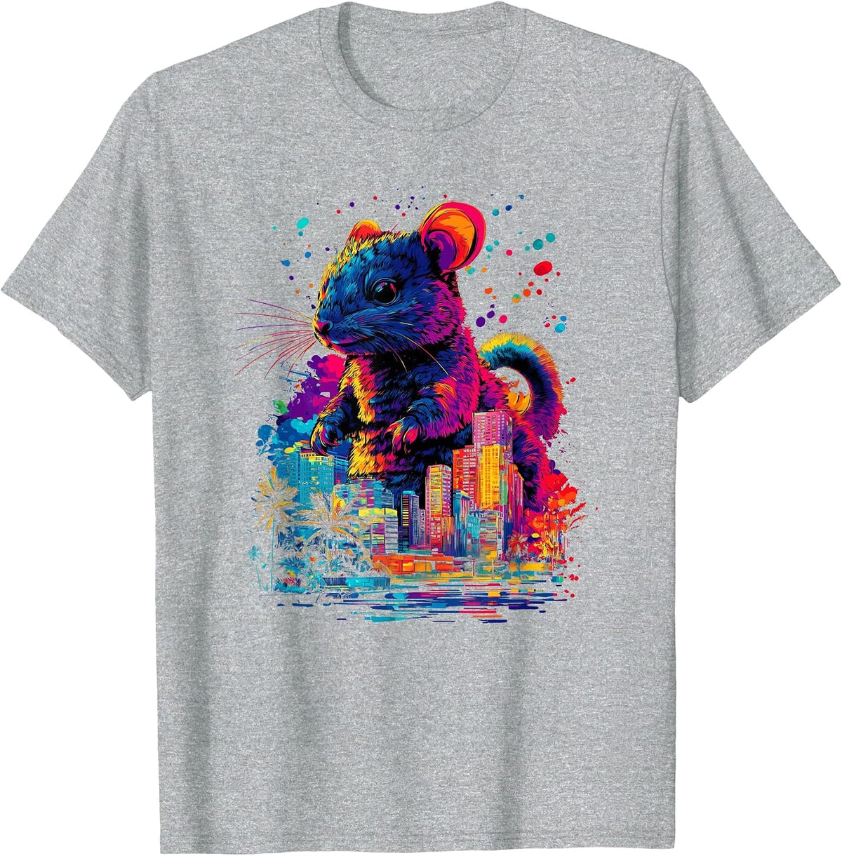 Colorful Chinchilla, Funny Chinchilla, Chinzilla T-Shirt - Heather Grey