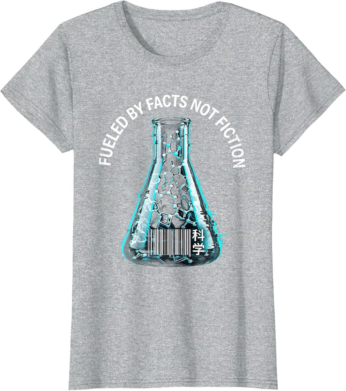Fueled by Facts Not Fiction Science Teacher Design T-Shirt - Heather Grey