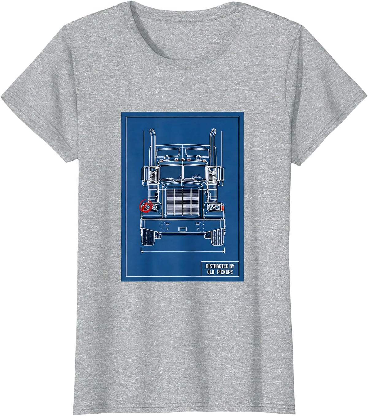 Distracted By Old Pickups Funny Trucker Semi Truck Driver T-Shirt - Heather Grey