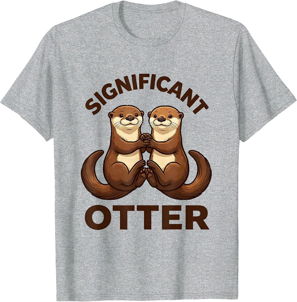 Men's Significant Otter Funny Otter Lover Gift For Kids Teens T-Shirt - Heather Grey