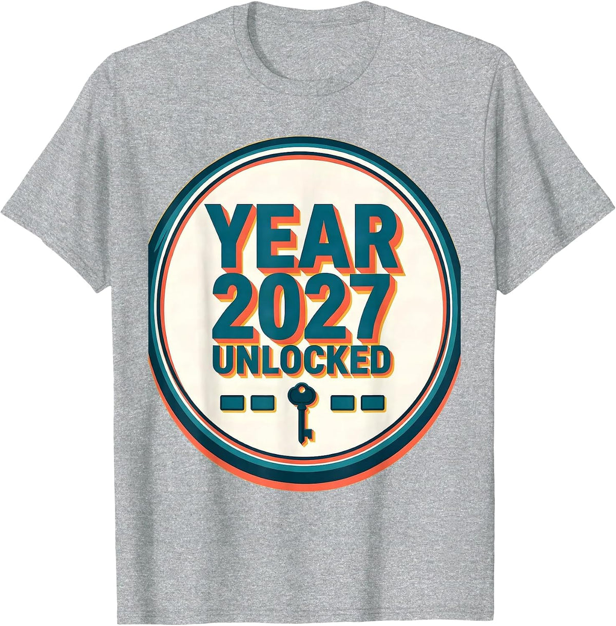 Men's Year 2027 Unlocked Funny RPG Gamer New Year 2027 Quest T-Shirt - Heather Grey