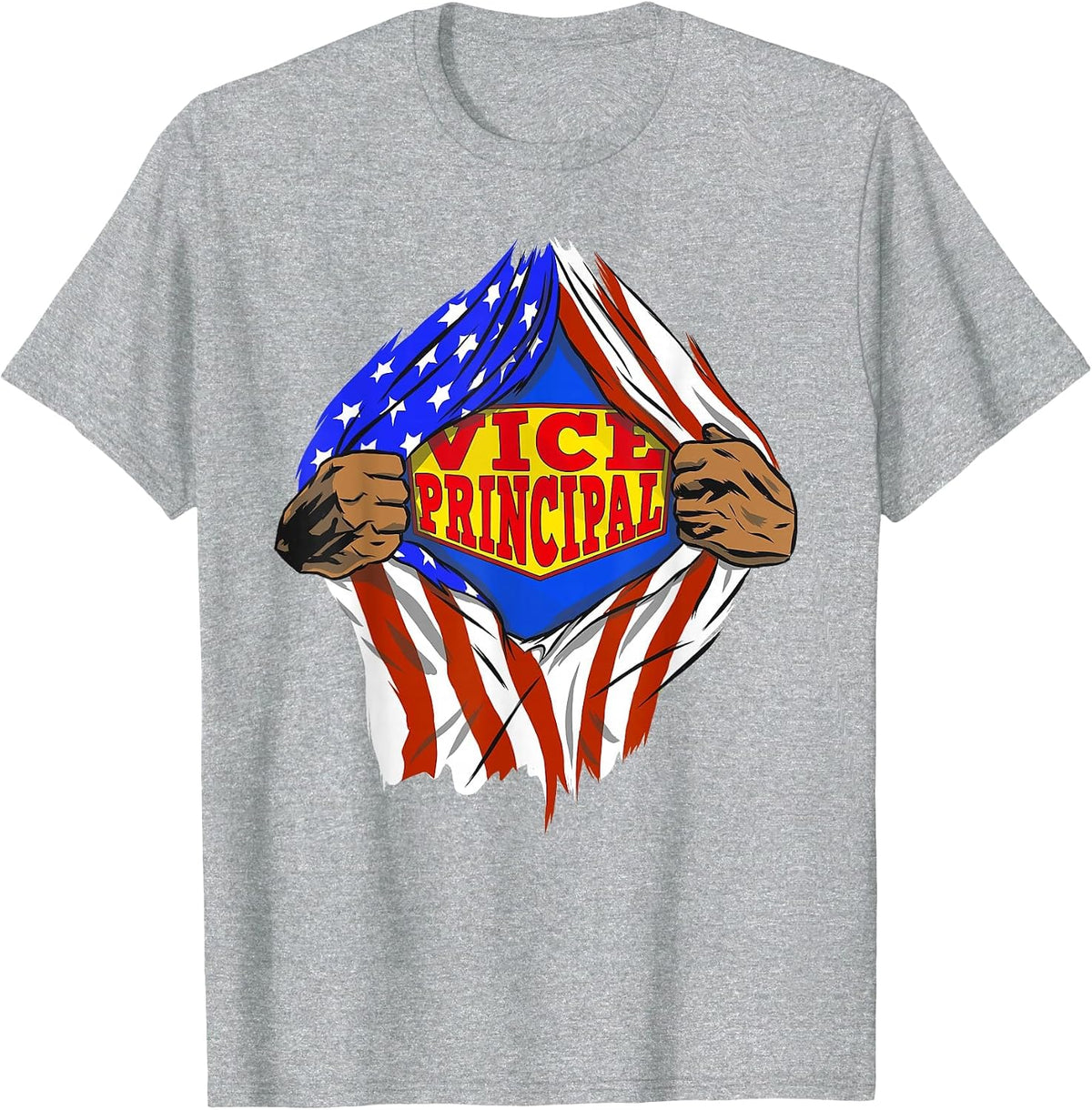 Funny Super Vice Principal Hero Job T-Shirt - Heather Grey