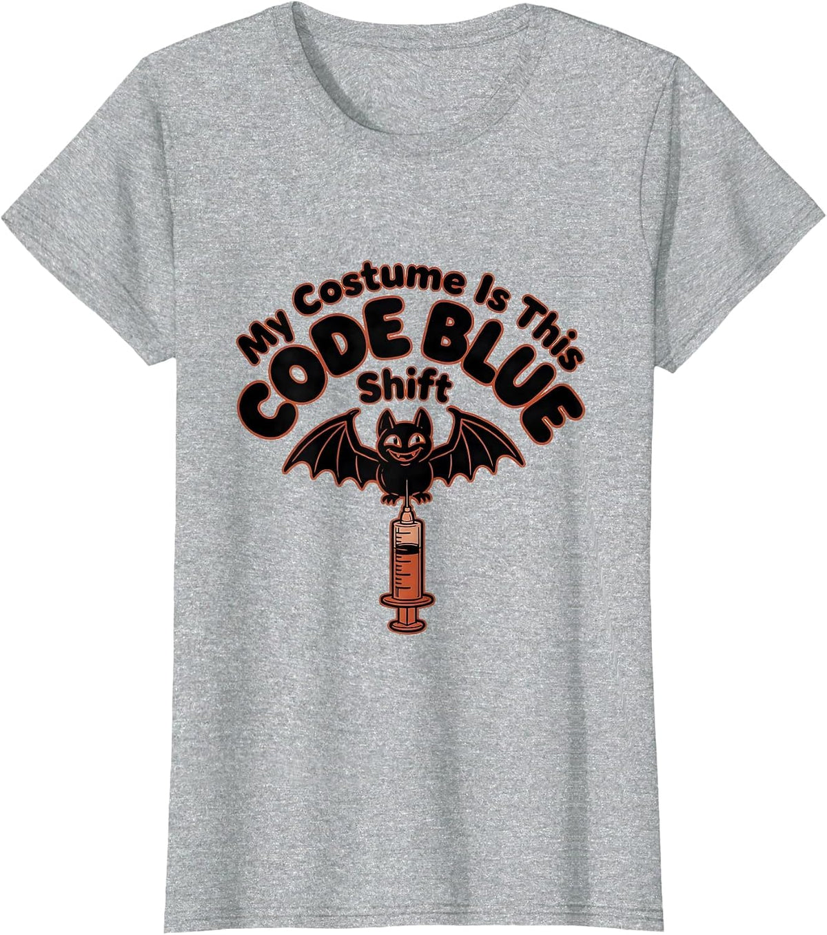 My Costume Is This Code Blue Shift Funny Halloween Nurse T-Shirt - Heather Grey