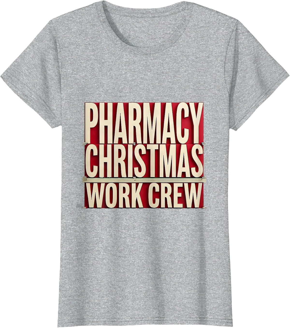 Women's Pharmacy Christmas Work Crew Funny Pharmacist Tech Holiday T-Shirt - Heather Grey
