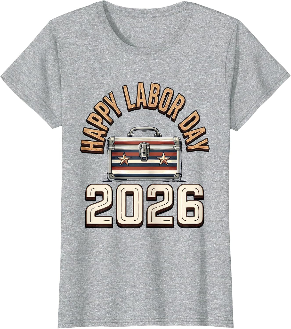 Happy Labor Day 2026 Patriotic Union Pride Worker Graphic T-Shirt - Heather Grey
