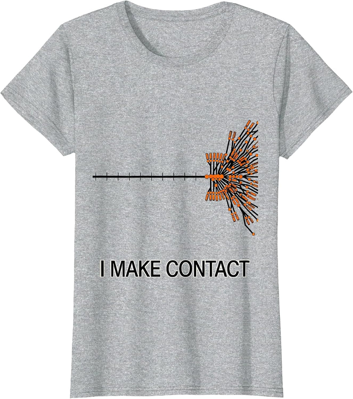 Women's I Make Contact Funny Electrician Trade Pride Lineman Gift T-Shirt - Heather Grey