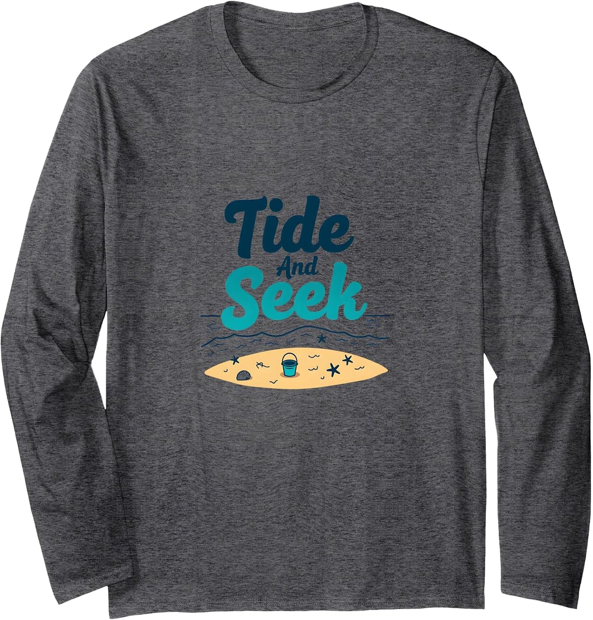 Tide And Seek: Beachcomber's Delight Beach Long Sleeve T-Shirt - Adult Unisex Dark Heather Grey
