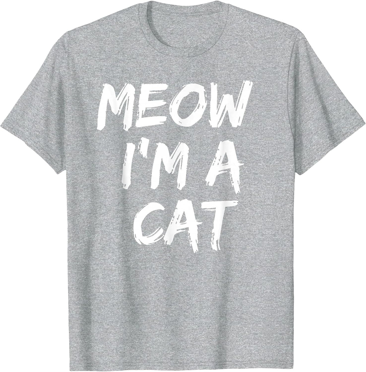 Funny Meow Cat Halloween Costume Style T-Shirt - Heather Grey