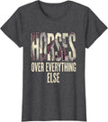 Women's Horses Over Everything Western Design T-Shirt - Dark Heather Grey