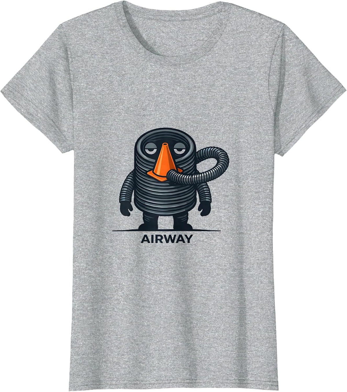 Women's Airway Respiratory Therapist RT Care Week Pulmonology T-Shirt - Heather Grey