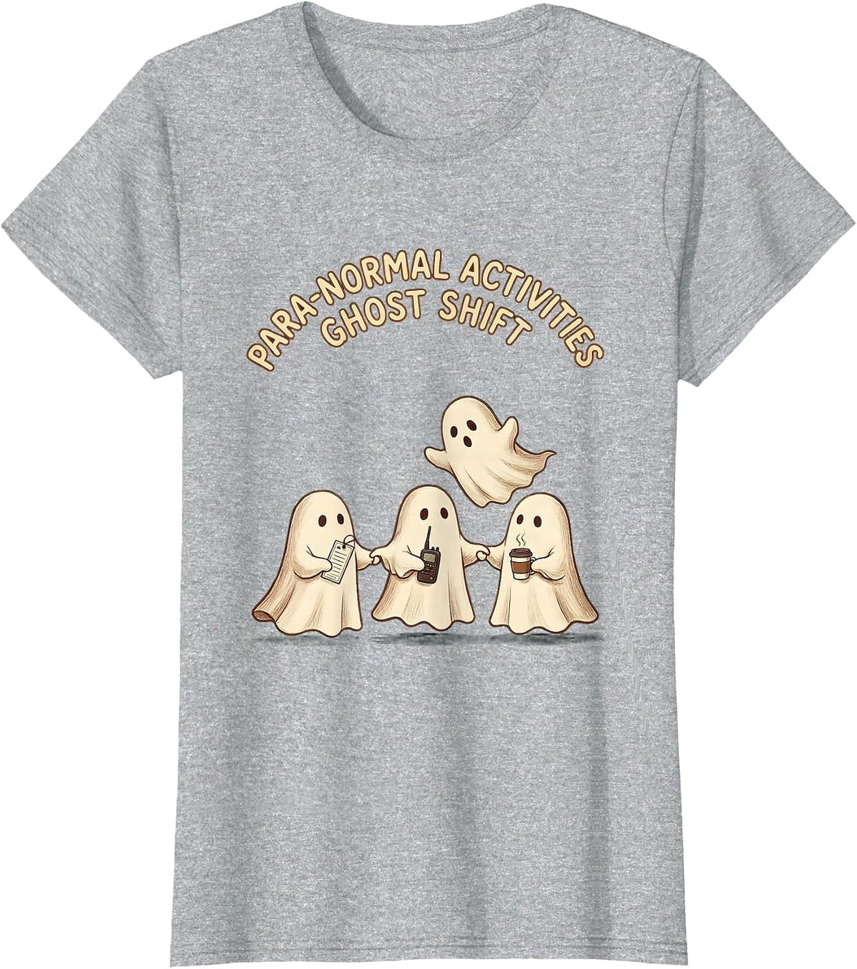 Women's Para-Normal Activities Ghost Shift Storybook SpEd T-Shirt - Heather Grey