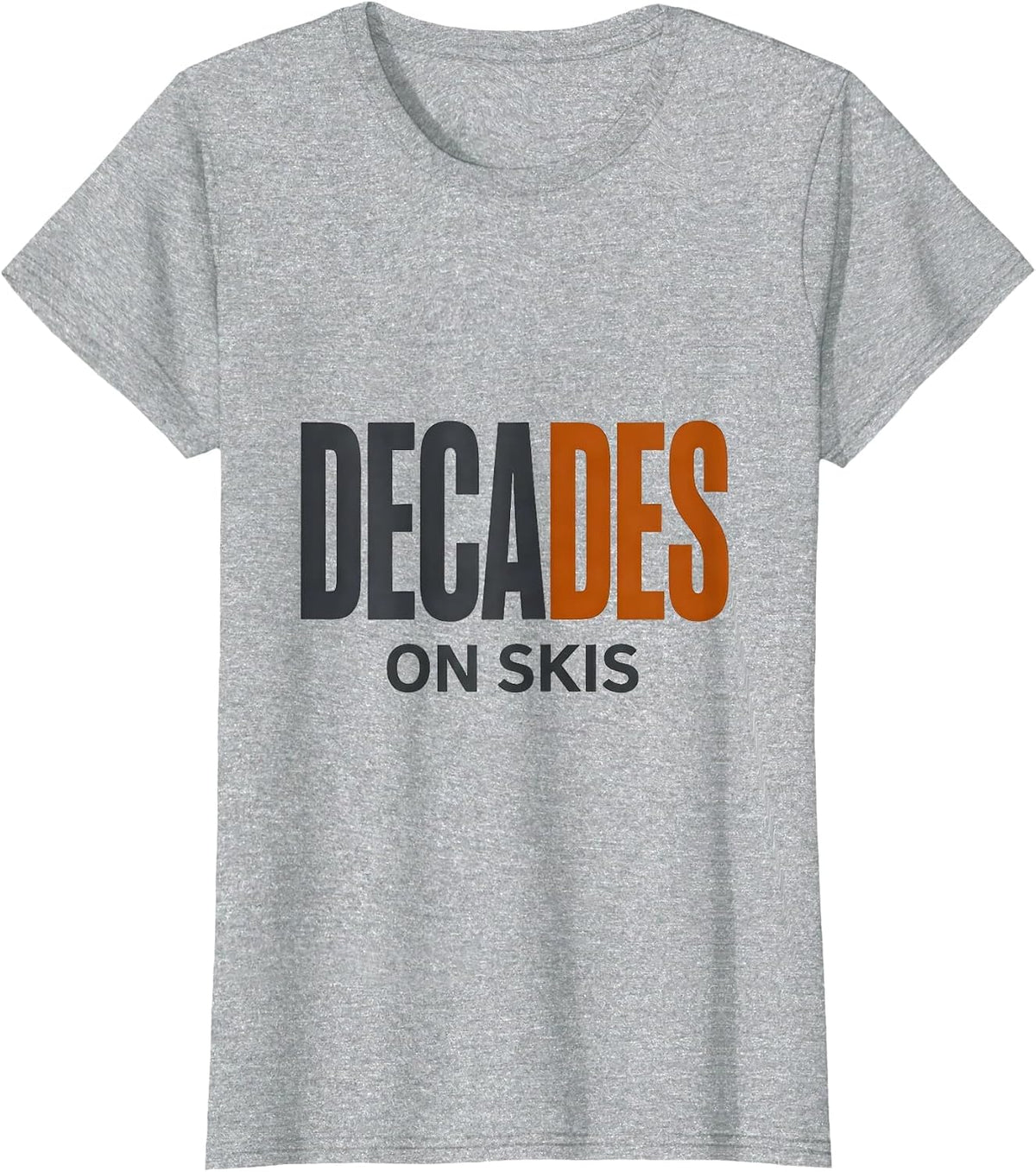 Women's Decades On Skis Funny Skiing Gift For Skiers Vintage T-Shirt - Heather Grey
