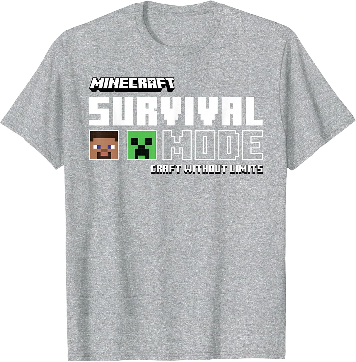 Minecraft Survival Mode Craft Without Limits T-Shirt - Heather Grey