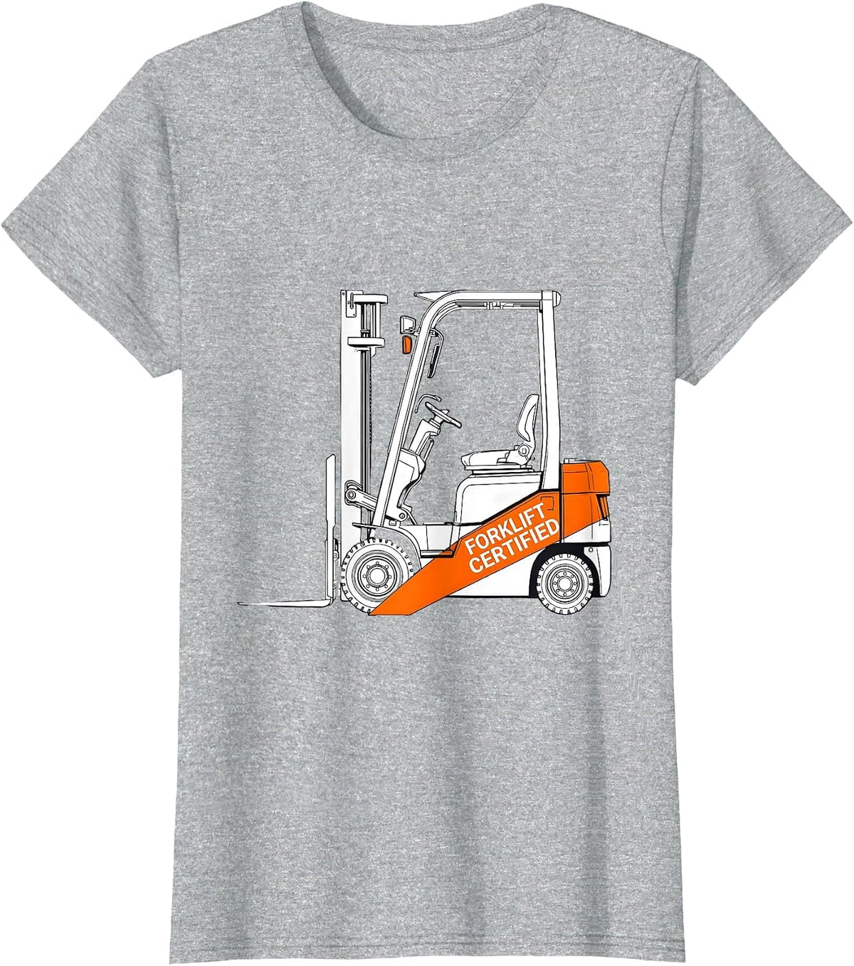 Forklift Certified Brutalist Graphic Construction Worker Gag T-Shirt - Heather Grey