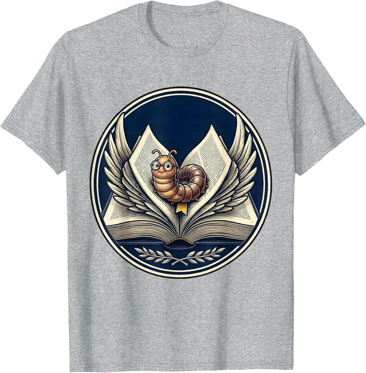 Men's Bookworm Literally Reading Inside a Book T-Shirt - Heather Grey