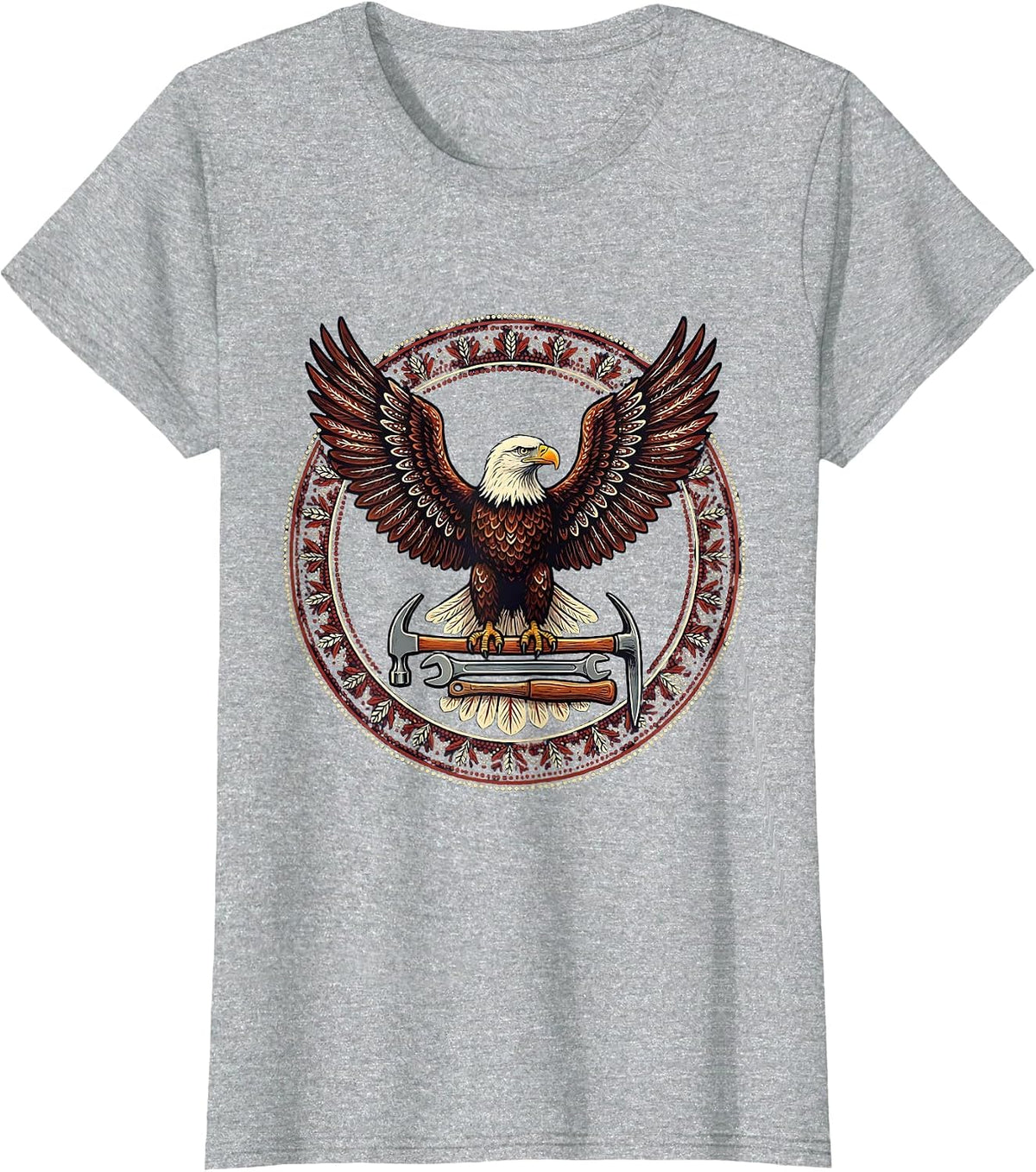 Women's Eagle Worker Tools Equal Rights Labor Day T-Shirt - Heather Grey