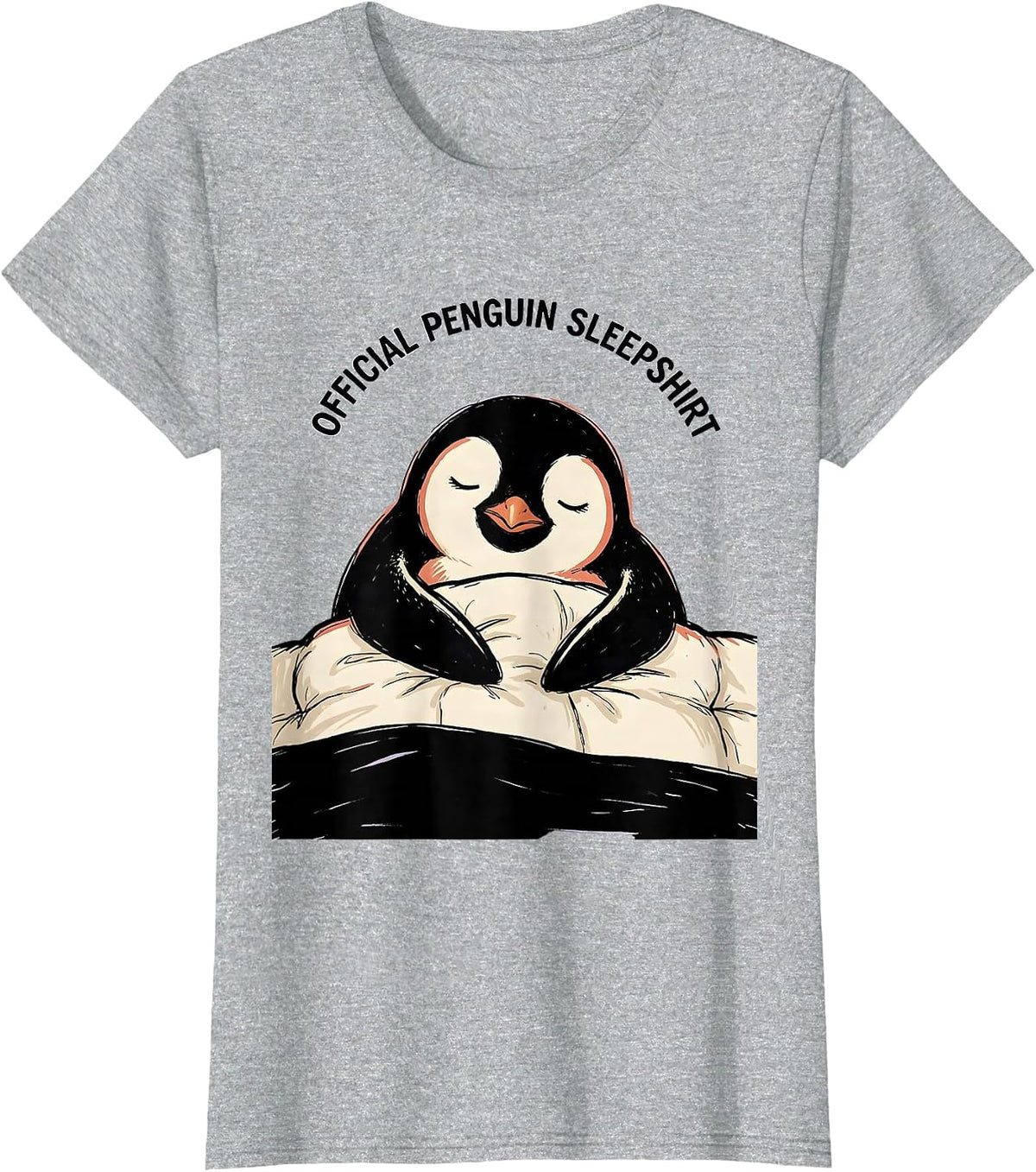 Women's Official Penguin Sleepshirt Cute Animal Lover Pajama Gift T-Shirt - Heather Grey