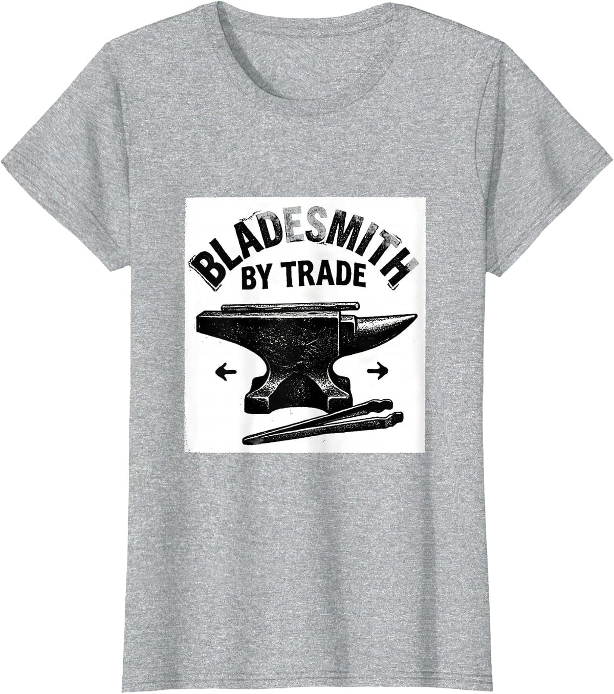 Women's Bladesmith By Trade Rubber Stamp Metalworker Forging Humor T-Shirt - Heather Grey