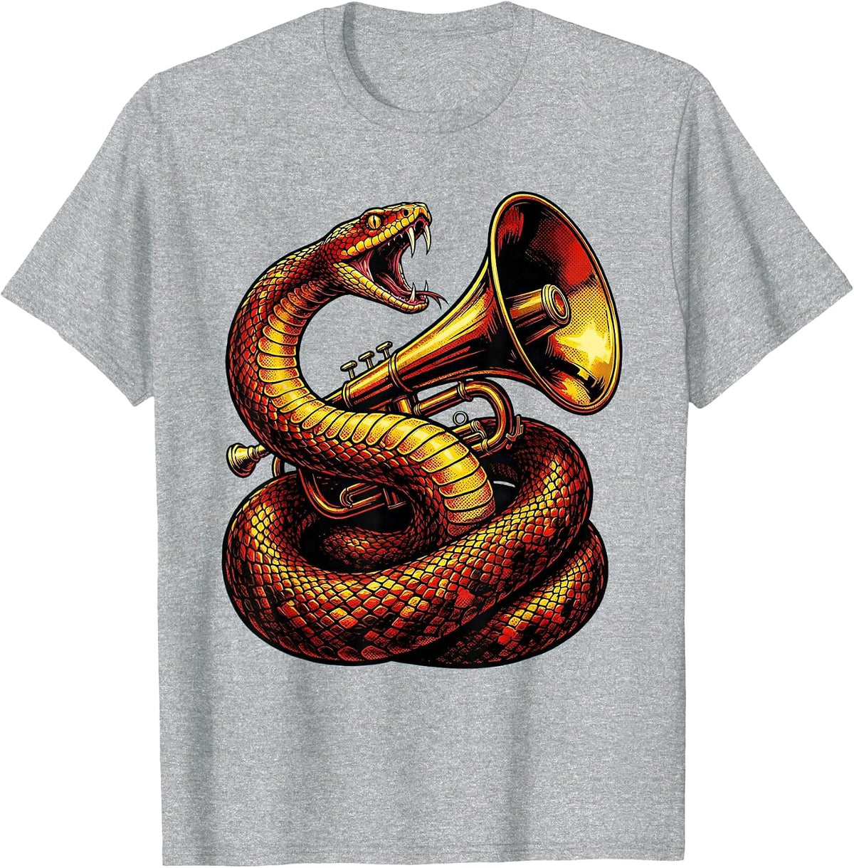 Men's Free Speech Serpent and Speaking Trumpet Design T-Shirt - Heather Grey