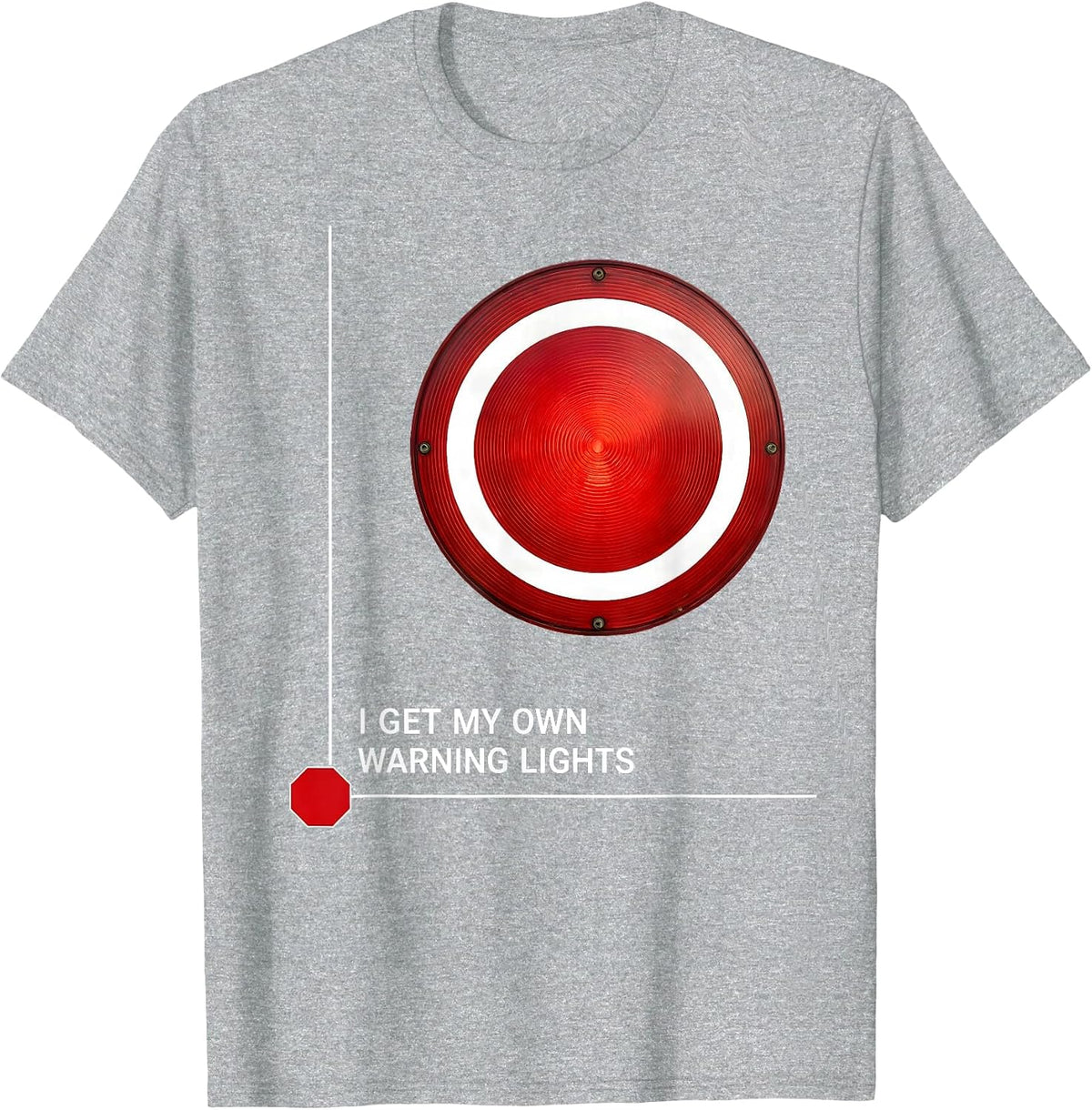 Men's I Get My Own Warning Lights Funny School Bus Driver T-Shirt - Heather Grey