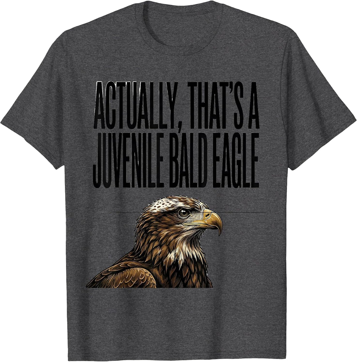 Men's Actually, That's A Juvenile Bald Eagle Funny Birdwatcher T-Shirt - Dark Heather Grey