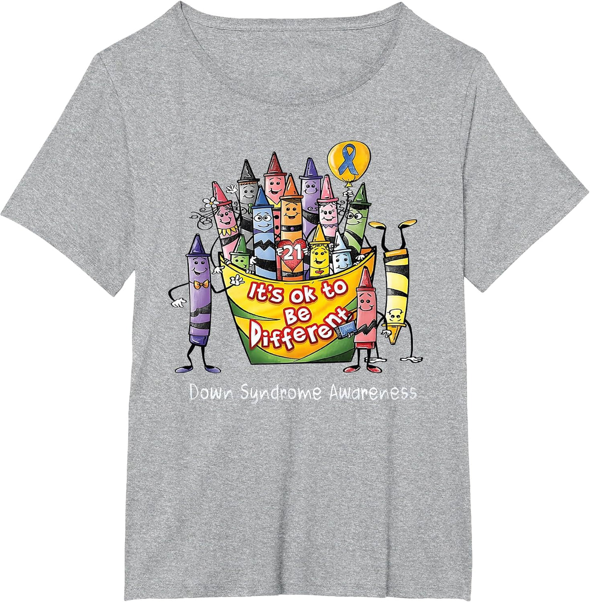 Its OK to Be Different Down Syndrome Awareness Down Syndrome T-Shirt - Heather Grey
