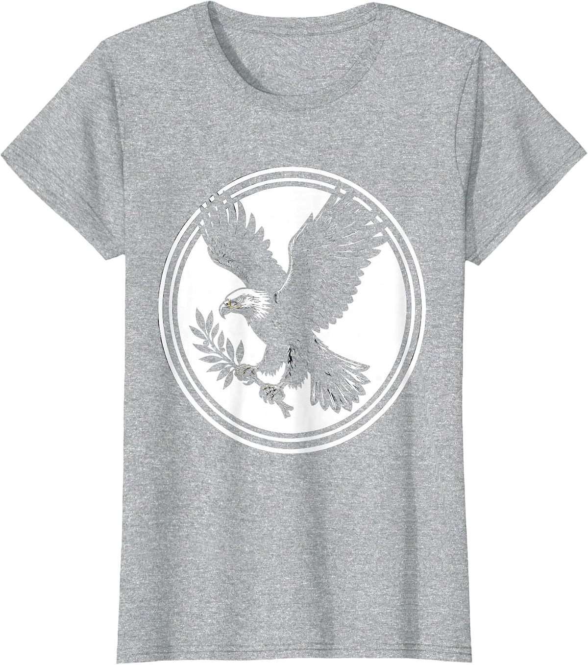 Bald Eagle Olive Branch Faith Family Freedom T-Shirt - Heather Grey