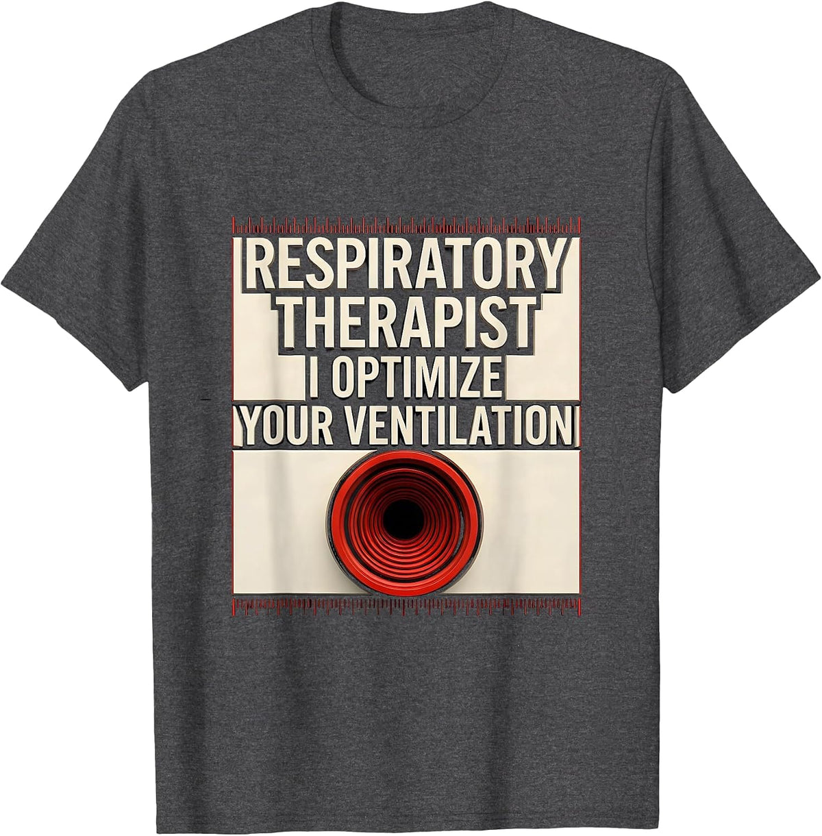 Men's Respiratory Therapist. I Optimize Your Ventilation Geometric T-Shirt - Dark Heather Grey