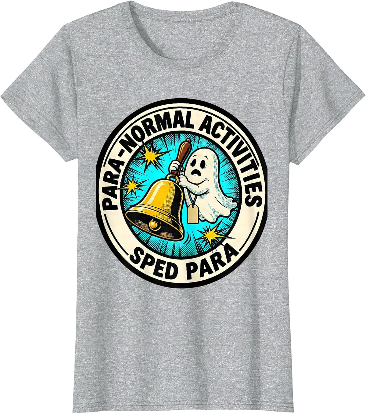 Para-Normal Activities SPED Para Funny Ghost Halloween T-Shirt - Heather Grey